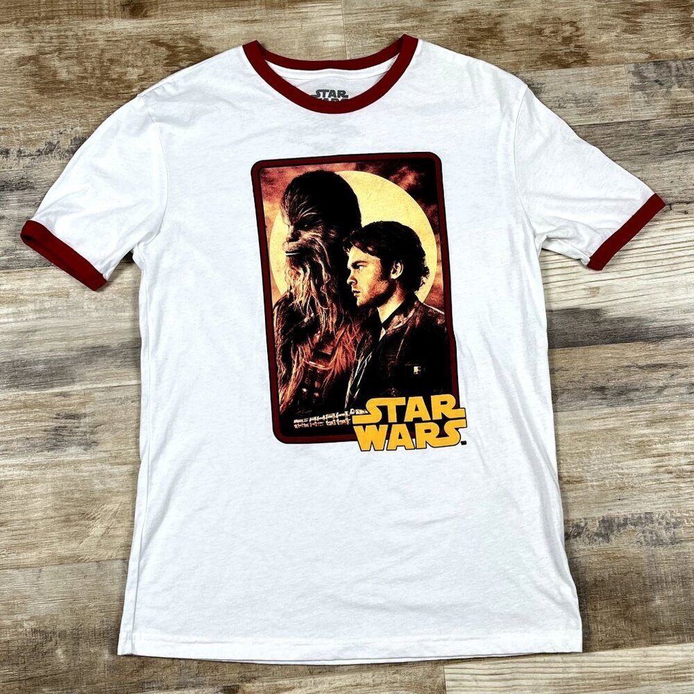 Star Wars Han Solo & Chewbacca Baseball T-Shirt Size Small